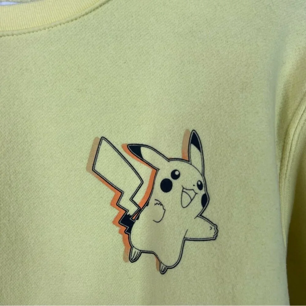 Old Navy sweater pikachu I choose you long sleeve graphic Soft Yellow Fleece